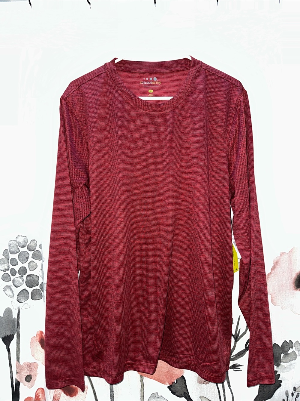 XCELSIUSACTIVE Men’s Long Sleeve Crew in Brick Red